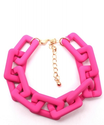 Matt Color Chain Bracelet BL700002 FUSHIA